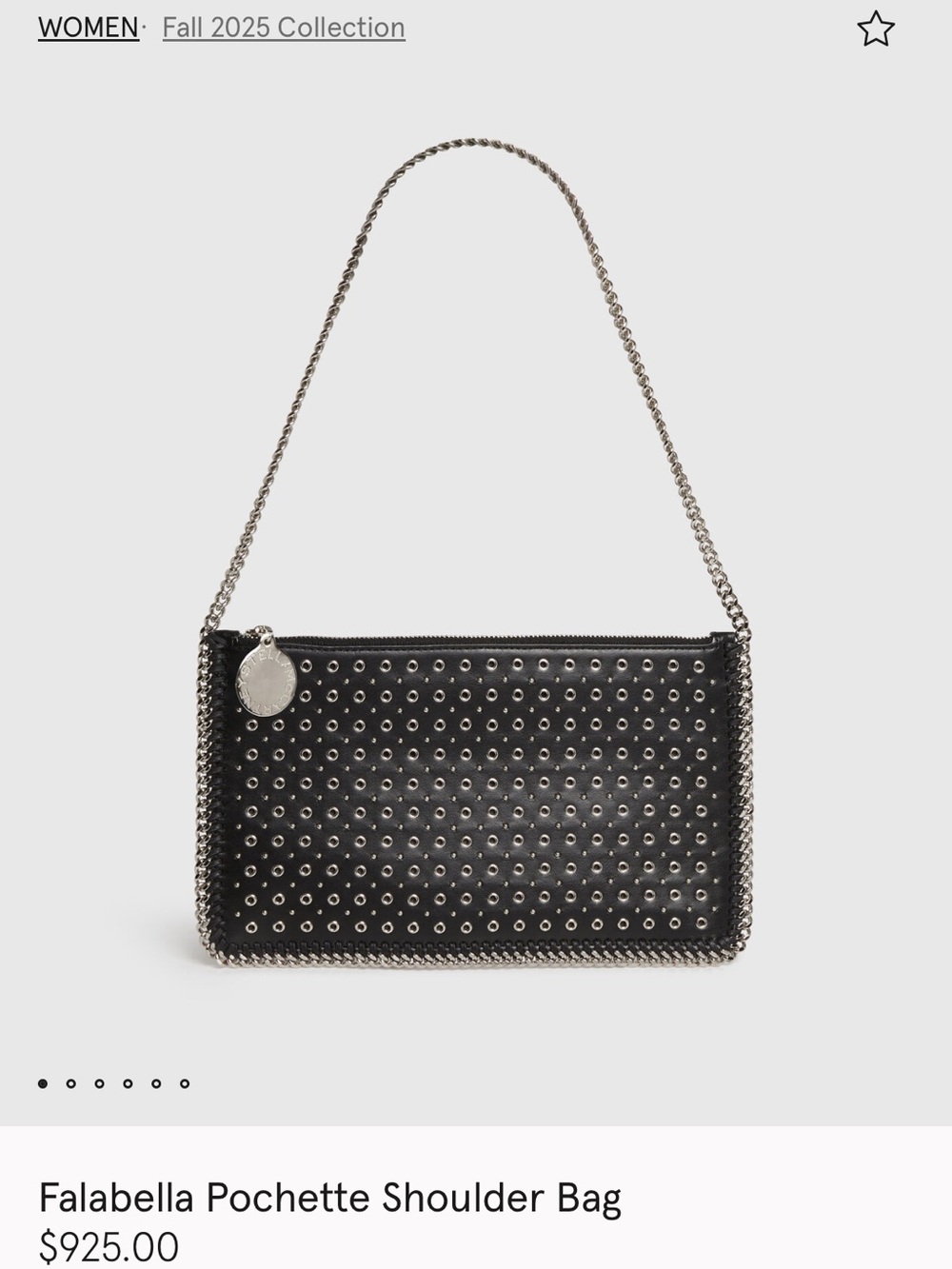 Stella McCartney Black Eyelet-Stud Chain Clutch - Picture 2 of 13
